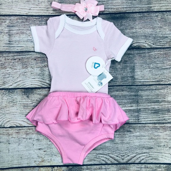 NWT mbaby bodysuit + EUC Bloomer + Bow - Picture 1 of 5